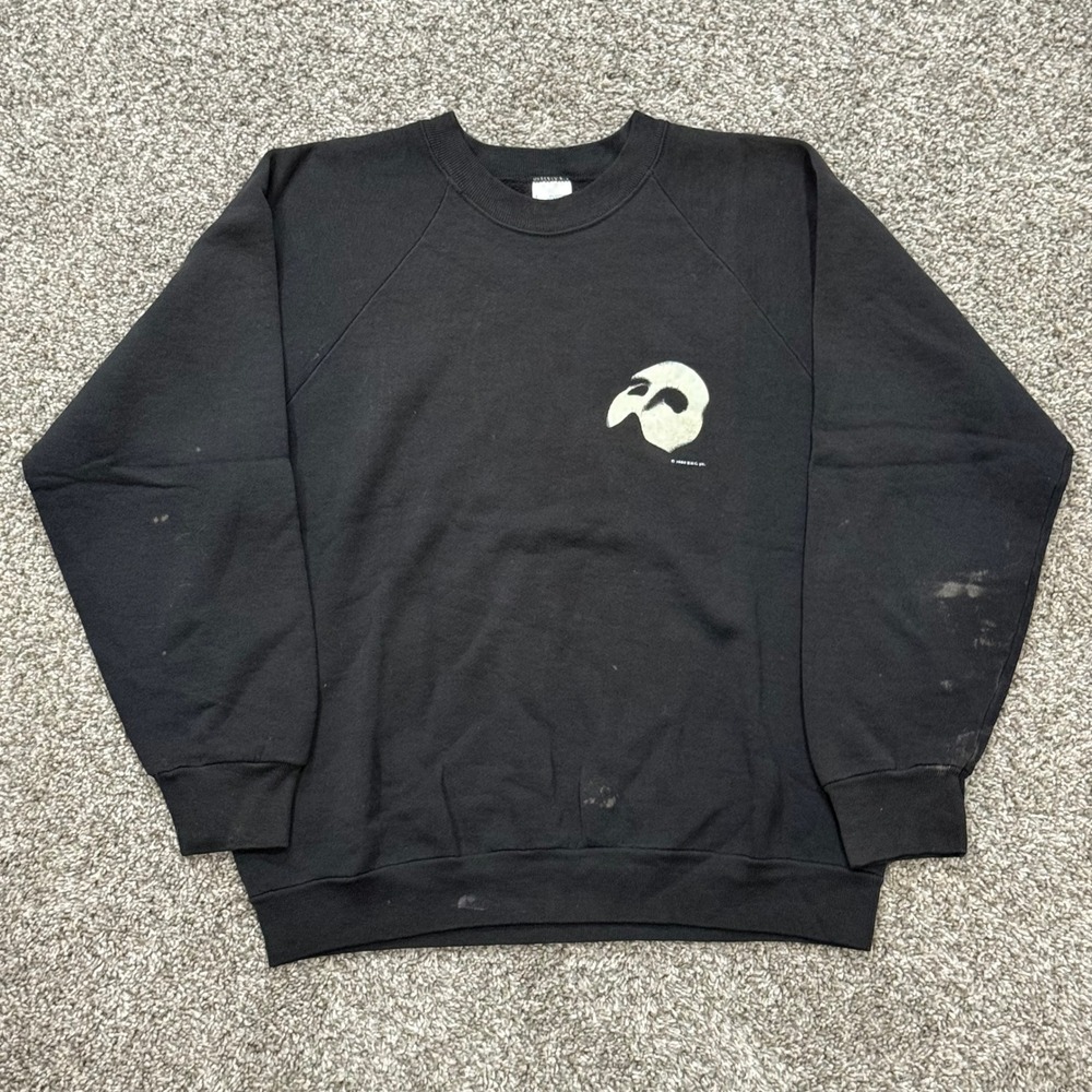 Vintage 1986 Phantom of the Opera Sweatshirt Fruit of the Loom Black Mens L